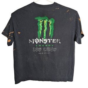 Vintage Monster Energy Black T-Shirt Mens XL Los Cabos Distressed Bleached